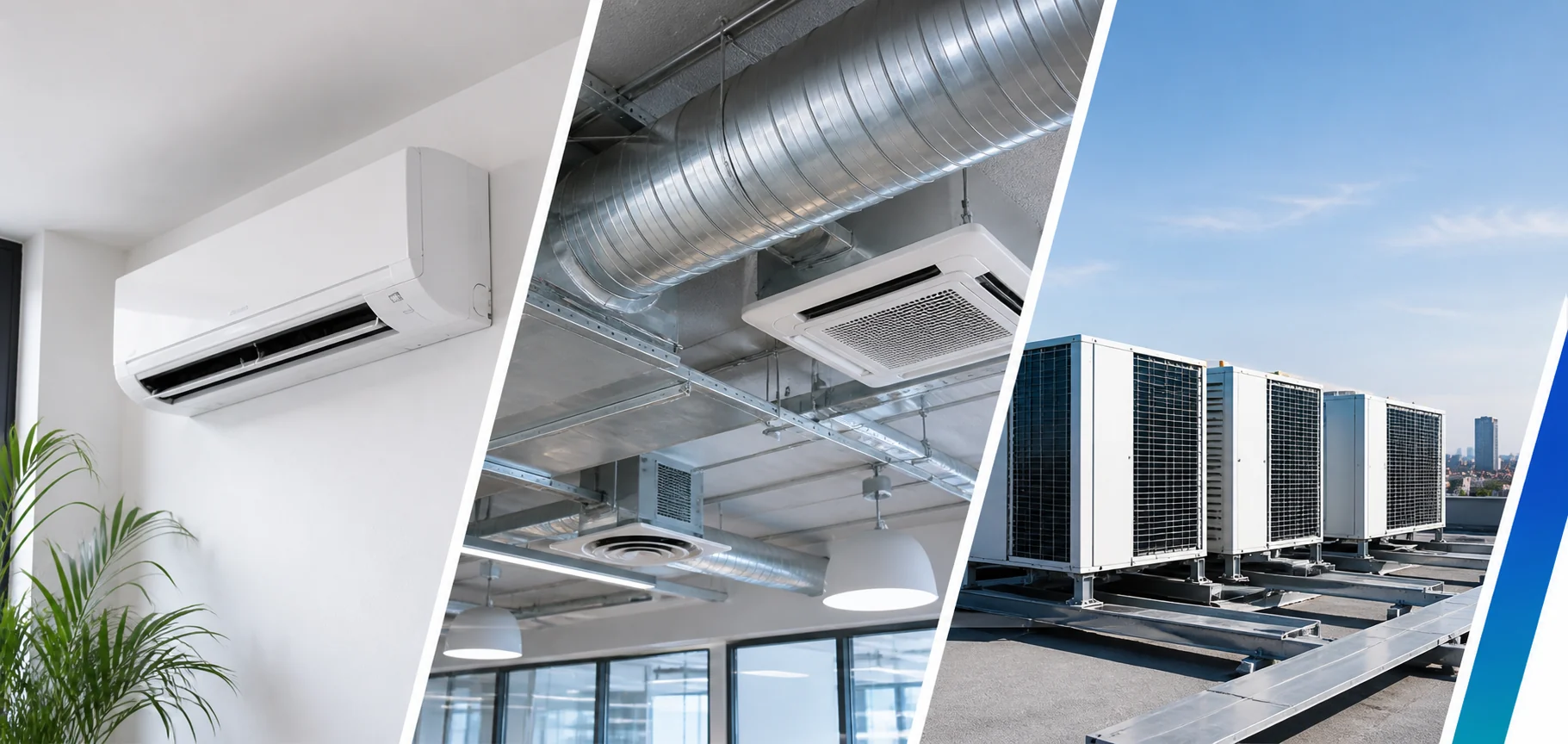 Climatisation murale, ventilation et équipements rooftop
